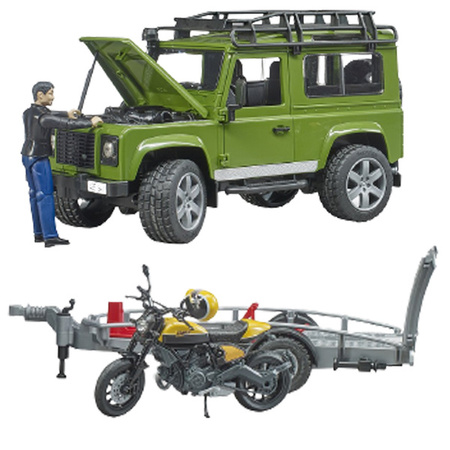 Bruder 02589 Land Rover laweta z motocyklem Ducati