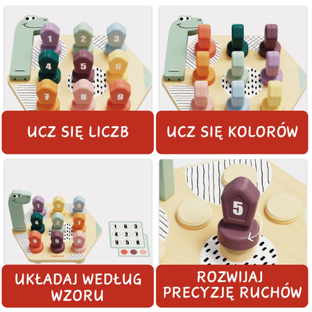 Topbright 121144 Gra do nauki kolorów i liczb Dino 36m+, Zabawka edukacyjna