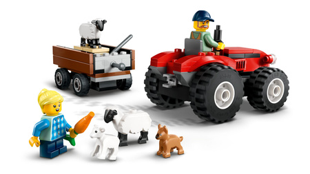 LEGO City 60461 – Czerwony traktor z przyczepą i owcą