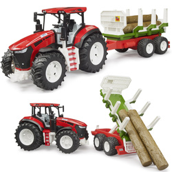Bruder 03453 Traktor z przyczepą leśną i 3 kłodami wytrzymały realistyczny