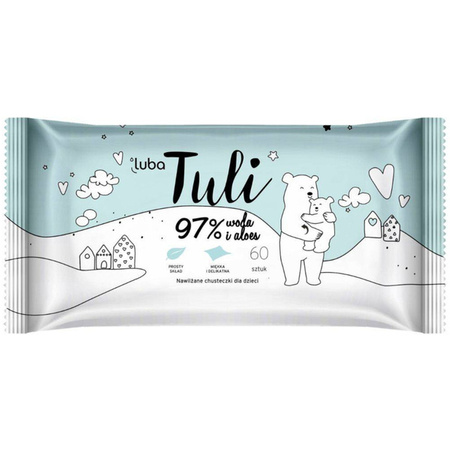 34797 Chusteczki Nawilżane LUBA Tuli dzieci Woda i Aloes 60szt