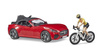 Bruder 03485 Auto Roadster z figurką i rowerem