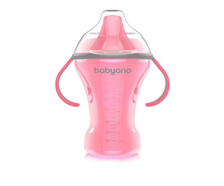 BabyOno 1457 róż Kubek niekapek twardy ustnik 260ml