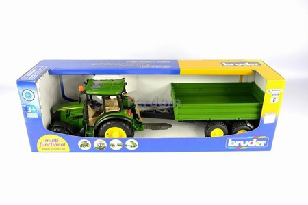 Bruder 02108 traktor John Deere 5115M z przyczepą