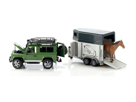 Bruder 02592 Land Rover z przyczepą figurka konia 