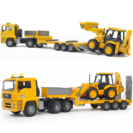Bruder 02776 Man z koparką 02428 ciężarówka Laweta