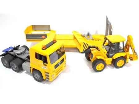 Bruder 02776 Man z koparką 02428 ciężarówka Laweta