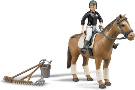 Bruder 62505 Figurka dżokejki + koń + akcesoria