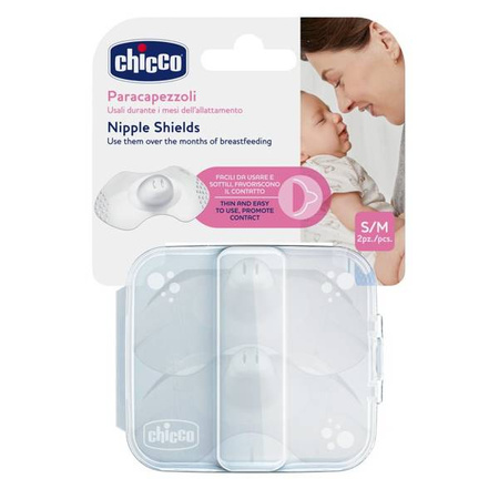 CHICCO 70466 osłonki silikonowe na brodawki sutki s/m