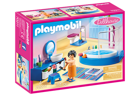 Playmobil 70211 Dollhouse Łazienka z wanną